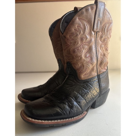 Dan Post Other - Dan Post Black Brown Leather Cowboy Western Boots DPC2944 Childs Size 1D  Square